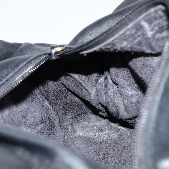 GUCCI Bamboo Hand Bag Leather Black Gold 000 1014 0575 Auth 149974 - Picture 12 of 16